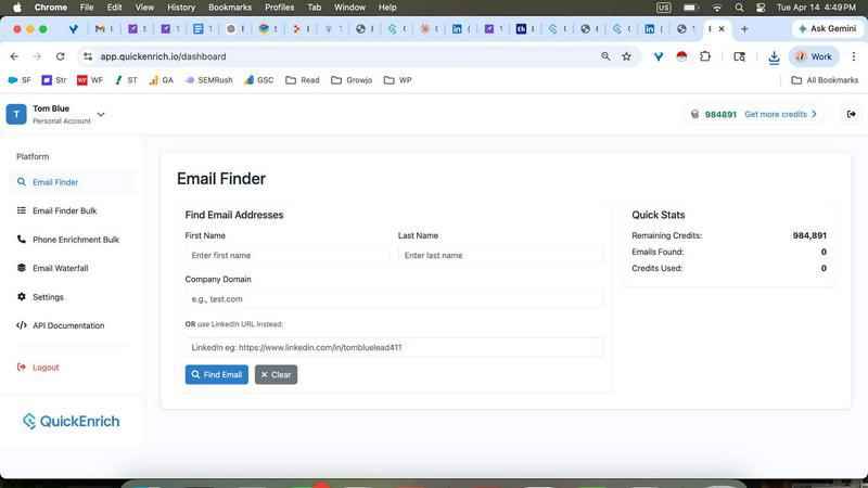 QuickEnrich screenshot